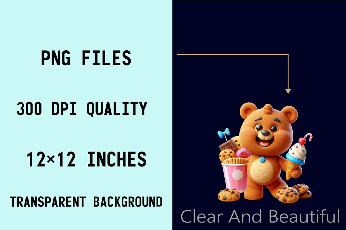 Cookie Bear Sublimation Clipart Bund, an Illustration by SVGArt (Photo 3 of 8)