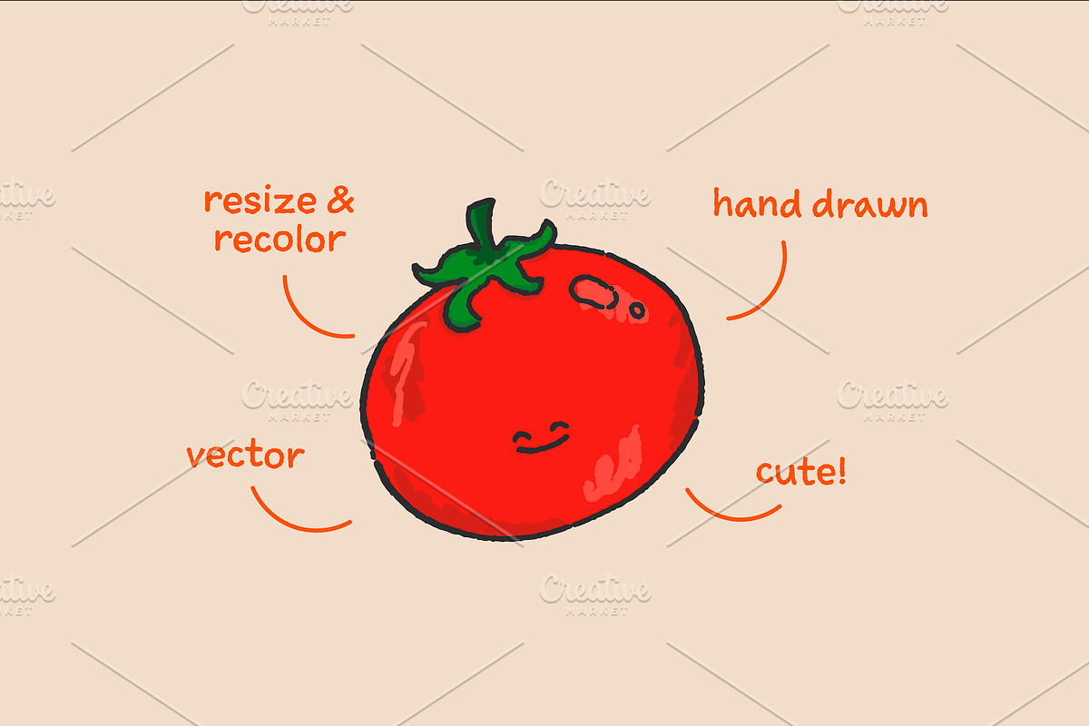 Cutie Fruit & Veggie Illustrations, an Illustration by Ashley Acevedo (Photo 3 of 6)