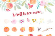 Watercolor Peaches Bundle, an Illustration by Emerald & Ivy Studios (Thumbnail 2 of 4)