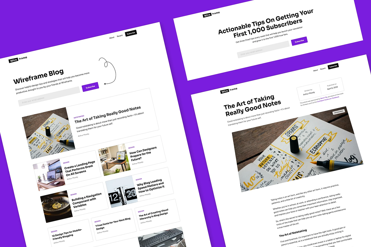 Wireframed Framer Template, a Landing Page Template by patrickward (Photo 1 of 3)