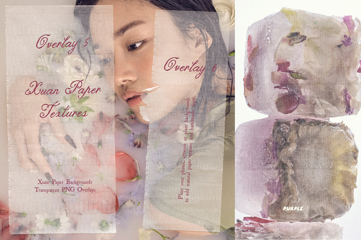 Xuan Paper Textures & PNG Overlays, a Texture Graphic by Purple (Photo 7 of 19)