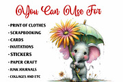 Rainy Day Animals Watercolor Clipart, an Animal Illustration by fashionaddict (Thumbnail 5 of 7)