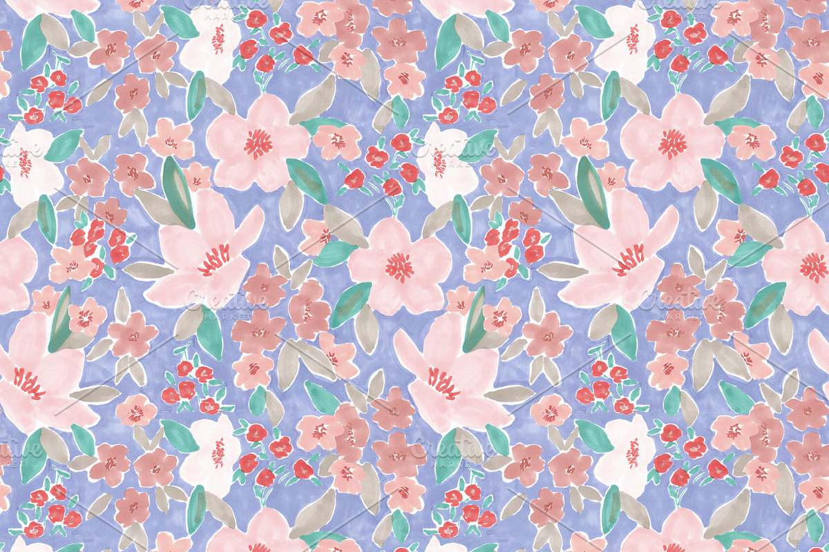 Garden Florals Repeat Pattern, a Pattern Graphic by Mieken Petra Designs (Photo 4 of 4)