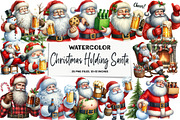 Christmas Santa Holding Beer Mug, an Illustration by DreamArtGraphic (Thumbnail 1 of 5)