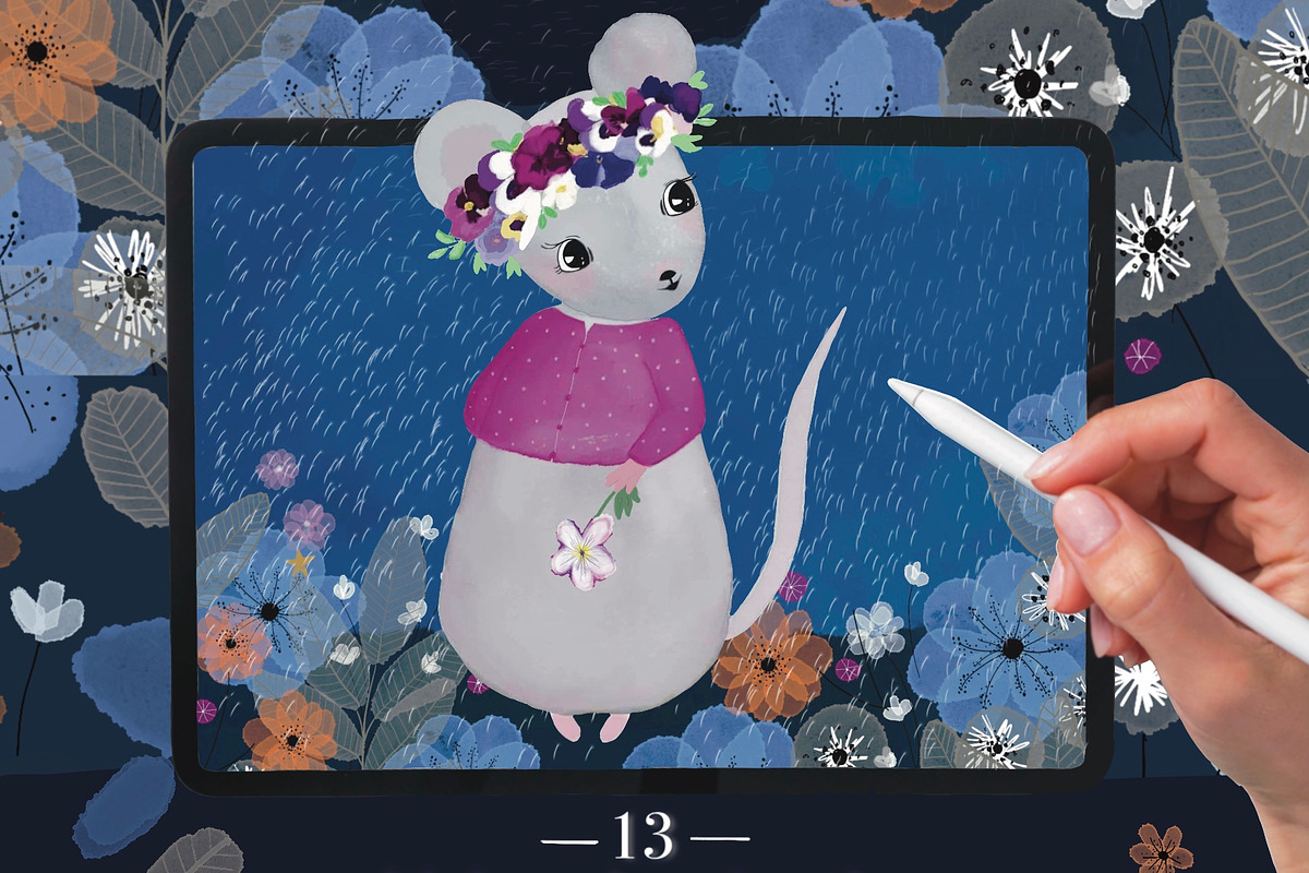 Rainy Day Procreate brushes, an Object Graphic by Olga Brinza (Photo 5 of 7)
