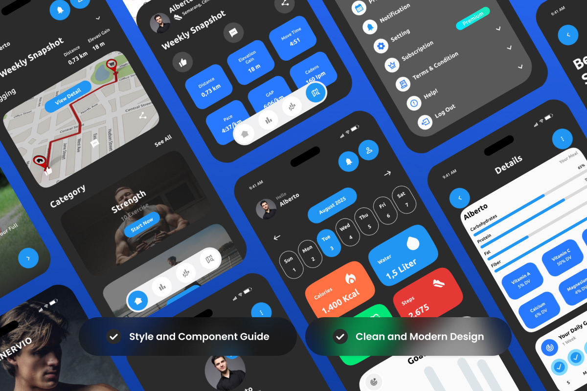 Enervio - Fitness Tracker App UI, an App Template by productype1 (Photo 3 of 5)