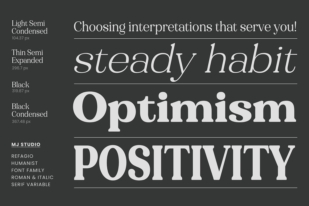 Refagio Modern Serif Family 92 Fonts, a Serif Font by MjStudio31 (Photo 4 of 15)
