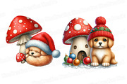 Watercolor Christmas Dog Clipart, an Illustration by SinaCreation (Thumbnail 5 of 7)