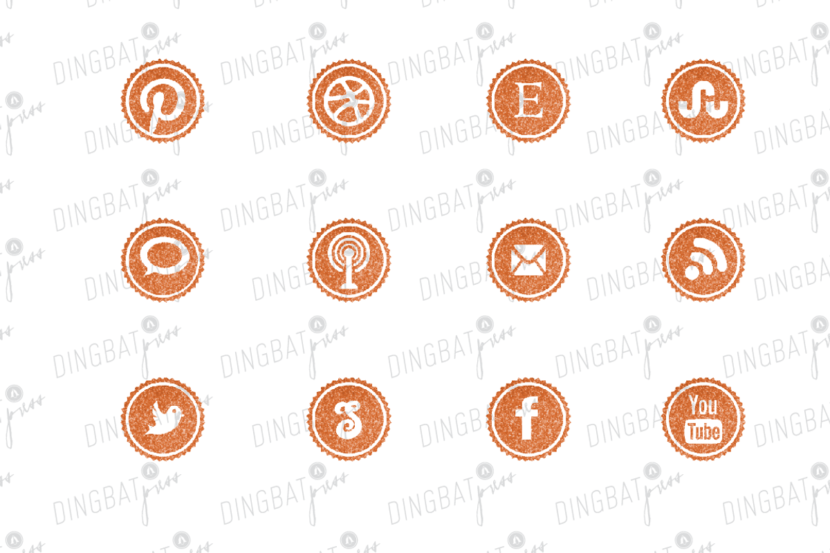 TANGERINE Glitter Social Media Icons, a Templates & Theme by AM