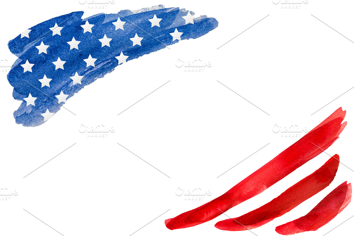 Beautiful pattern with the colors of the American Flag, an Illustration by Svetlana Barchan