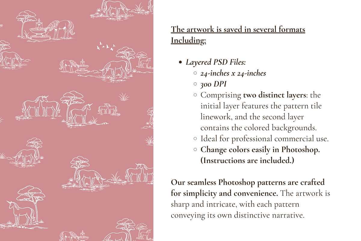 Unicorn Toile de Jouy Pattern, a Background Graphic by Hughes Studio (Photo 5 of 8)