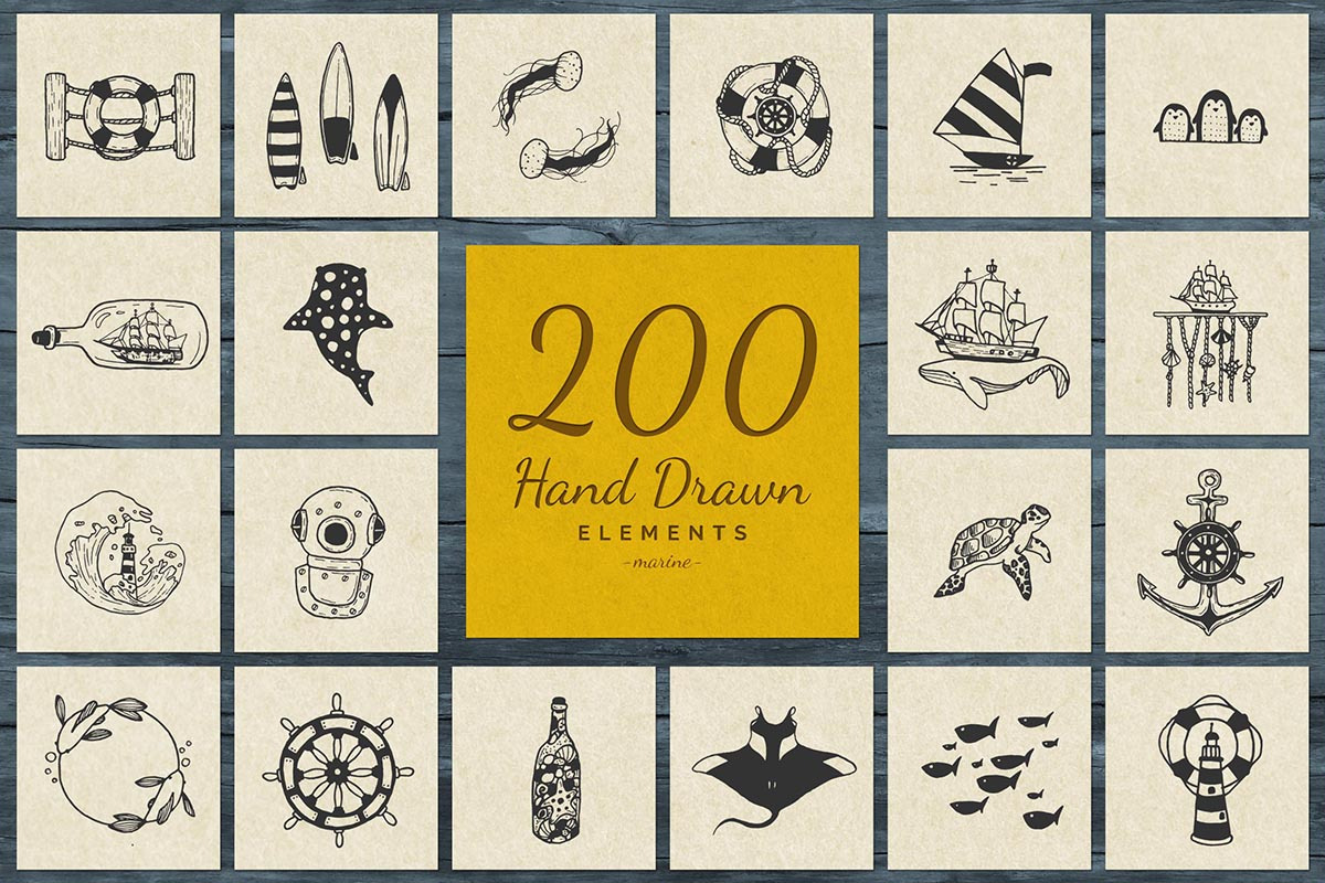 2000 Hand Drawn Elements, an Animal Illustration by Michael Rayback Design (Photo 9 of 29)