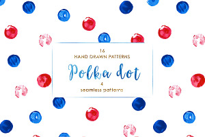 Polka dot. Hand drawn patterns