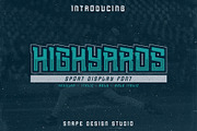 Highyards - Sport Font, a Sans Serif Font by Snape Design Studio (Thumbnail 1 of 5)
