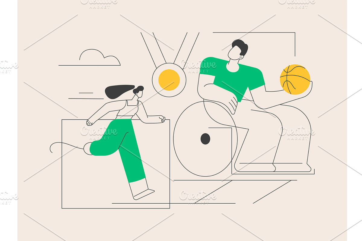 Disabled sports abstract concept, a Person Illustration by Visual Generation