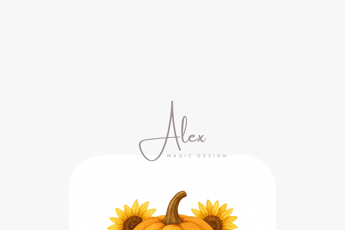 Autumn Pumpkin Clipart Set, a Decorative Illustration by Pati Charm Studio (Photo 6 of 8)