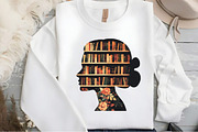 Book Girl and Library Sublimation, an Illustration by DreamCafeArt (Thumbnail 4 of 4)