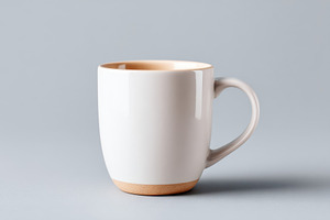 Elegant beige ceramic mug, a Food & Drink Photo by AlyaAnd