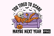 Tired Skeleton Halloween Lounge Art, a Seasonal Illustration by Creative Art (Thumbnail 1 of 3)