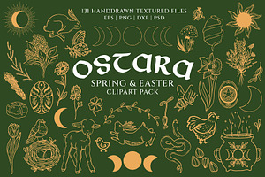 Ostara, Spring, Easter Clipart Pack