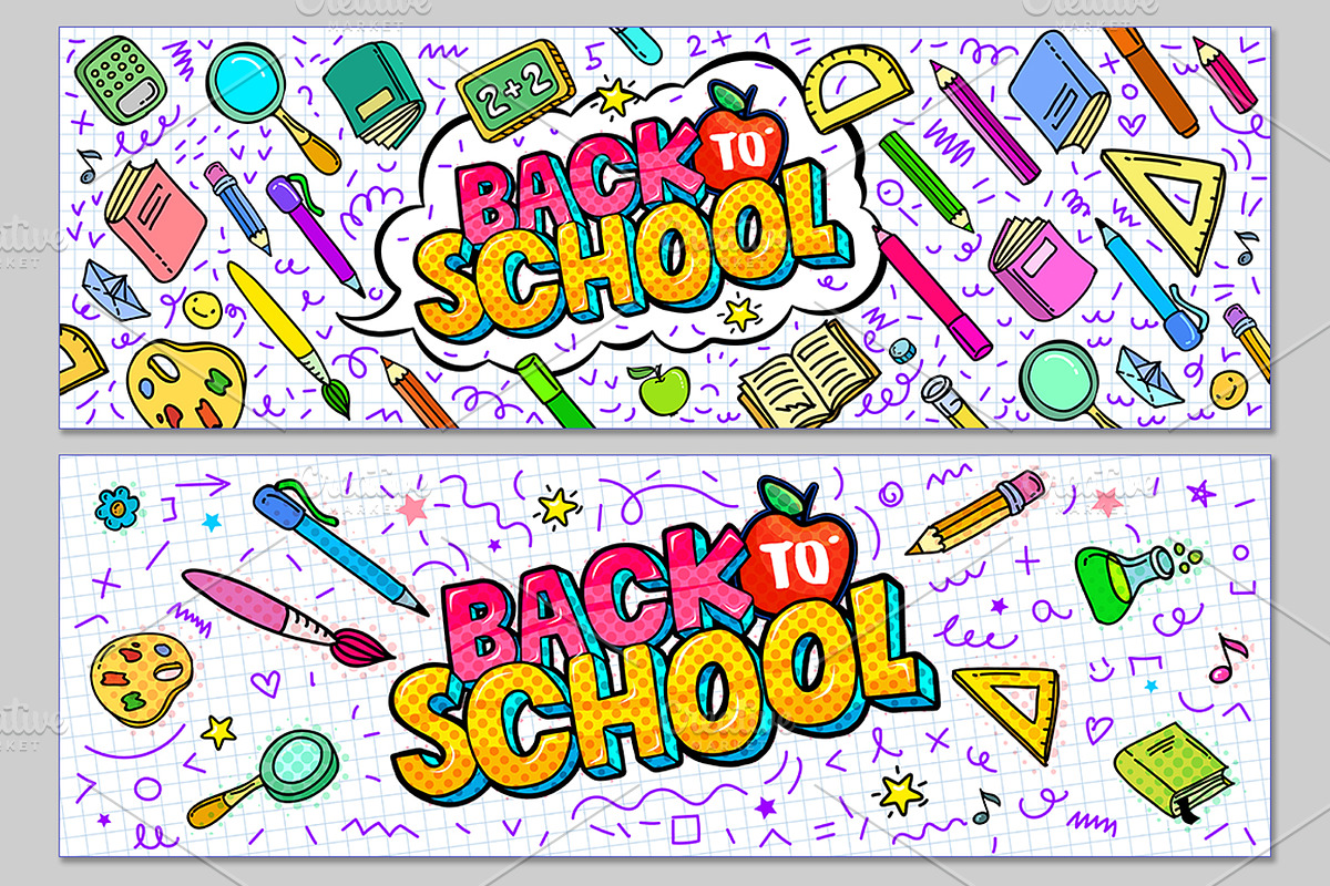 Back To School banner set, a Decorative Illustration by VectorStory (Photo 2 of 2)