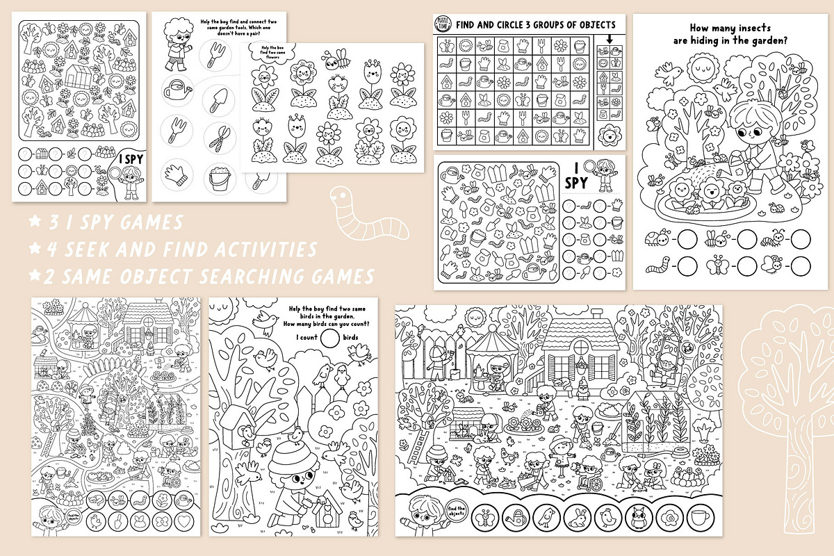 Garden coloring games and activities, an Education Illustration by Lexi Claus (Photo 5 of 16)
