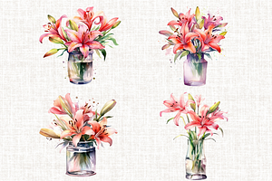 Tiger Lily In A Vase Clipart