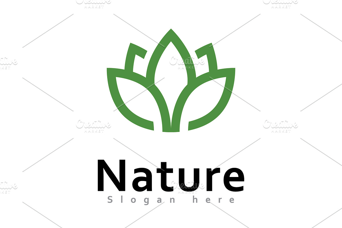 Green leaf nature element ecology, a Branding & Logo Template by T.Vooka