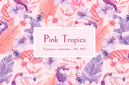Pink Tropics patterns.