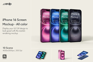 iPhone 16 Screen Mockup - 10 Scene