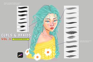 Procreate Curls & Braids Brushes 3