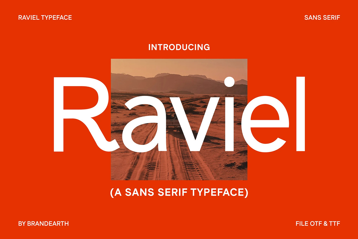 Raviel – A Refined Sans Serif, a Sans Serif Font by Brand Earth (Photo 1 of 7)
