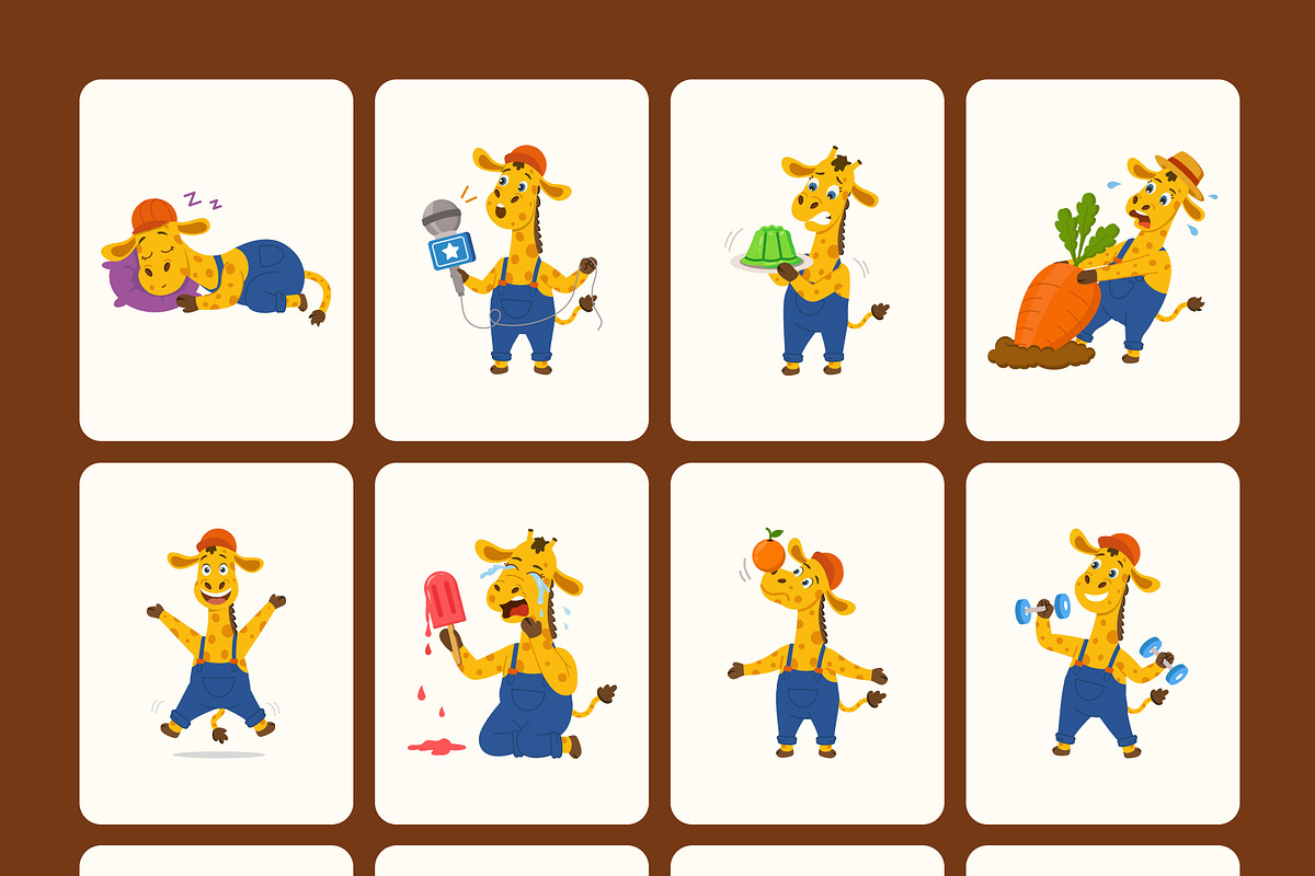 Giraffe Vectors Icons Bundle, an Emoji Icon by Brickclay (Photo 11 of 12)