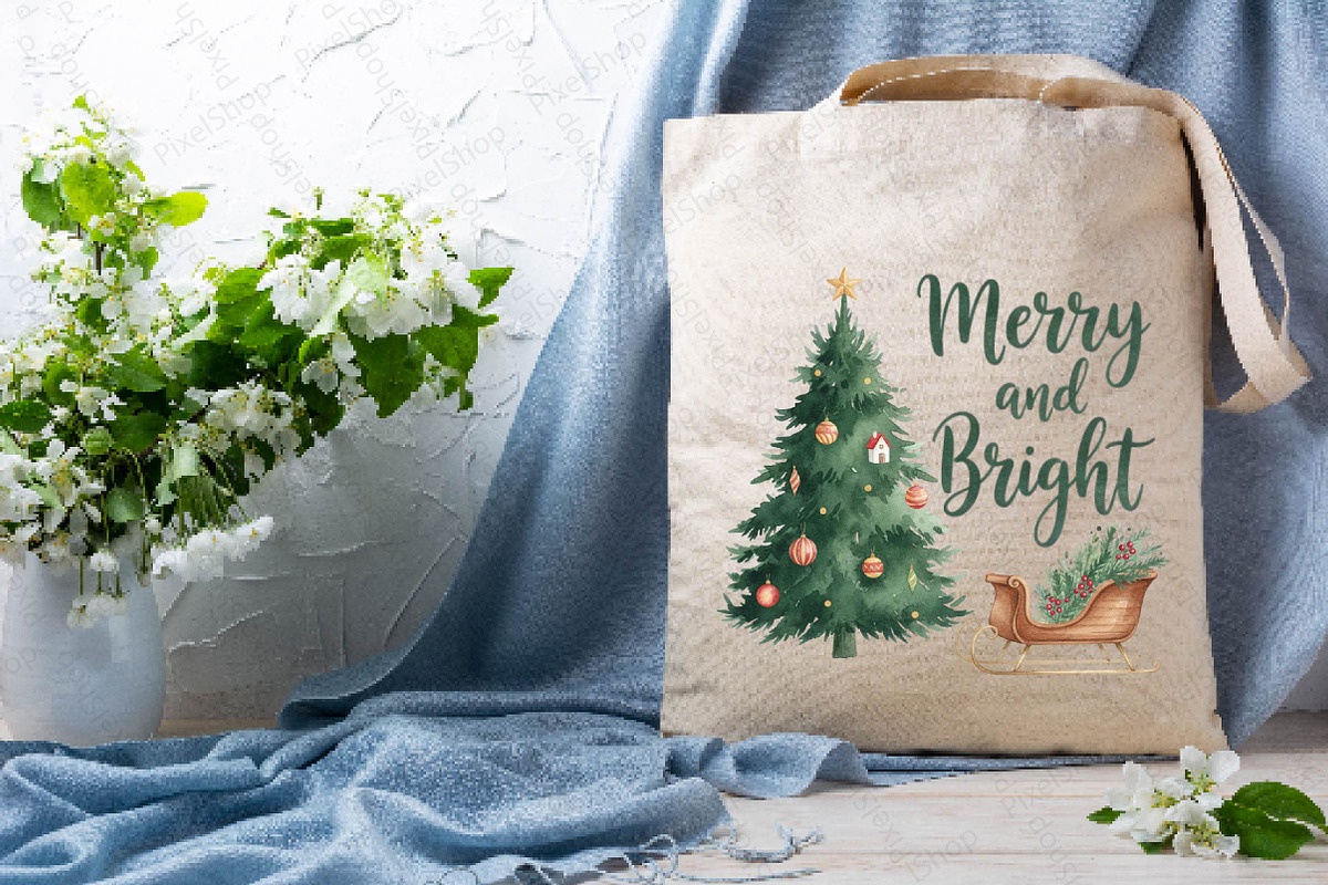 Merry & Bright Watercolor Christmas, an Illustration by DreamPrint404 (Photo 7 of 7)