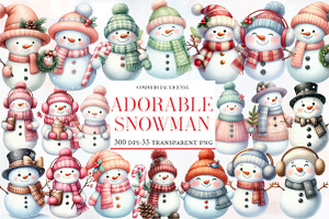 Adorable Snowman Clipart, an Illustration by Designworld