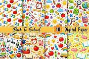 Cute Back to School Digital Paper, a Pattern Graphic by Coco Bloom (Thumbnail 1 of 3)