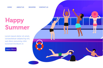 Landing page happy summer, a Landing Page Template by bungamustia