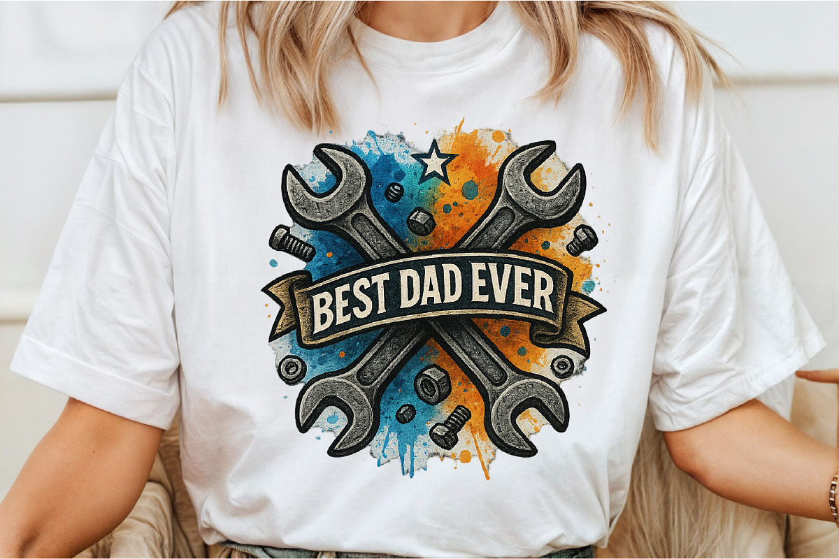 Best Dad Ever PNG, Father's Day PNG, an Illustration by DreamCafeArt (Photo 3 of 7)