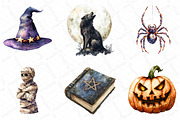 Watercolor Halloween Clipart, an Illustration by DreamPrint404 (Thumbnail 5 of 6)