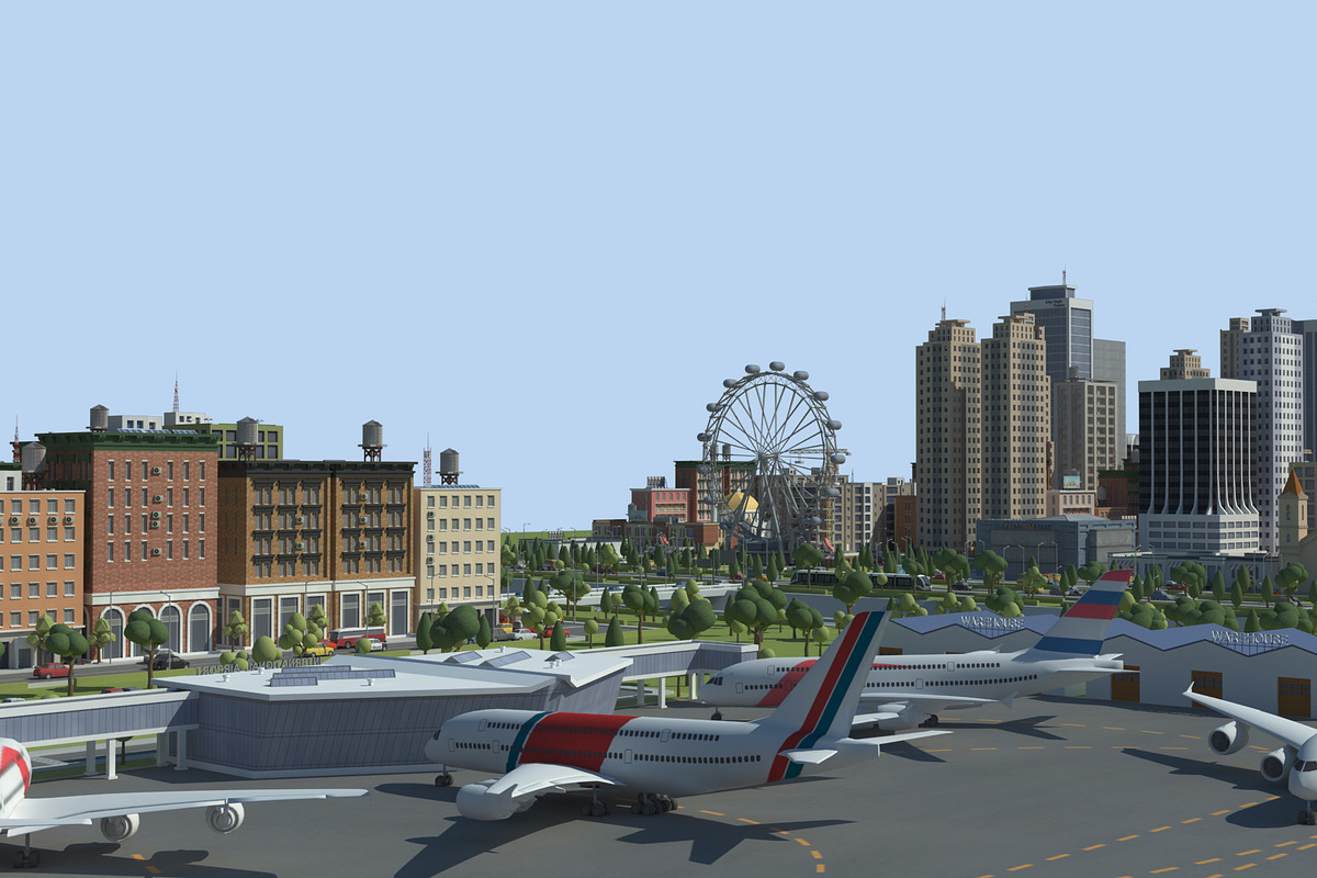 Realistic Lowpoly Simple City VR/AR, an Environmental 3D Model by NOMODOL (Photo 13 of 59)