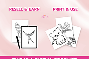Coloring PNGs Bundle with PLR & MRR, an Animal Illustration by Your DigiProds (Thumbnail 5 of 6)