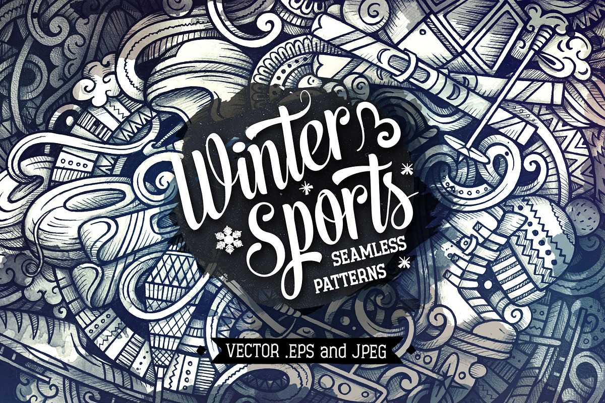 Winter Sports Graphics Patterns, a Pattern Graphic by BALABOLKA (Photo 1 of 6)