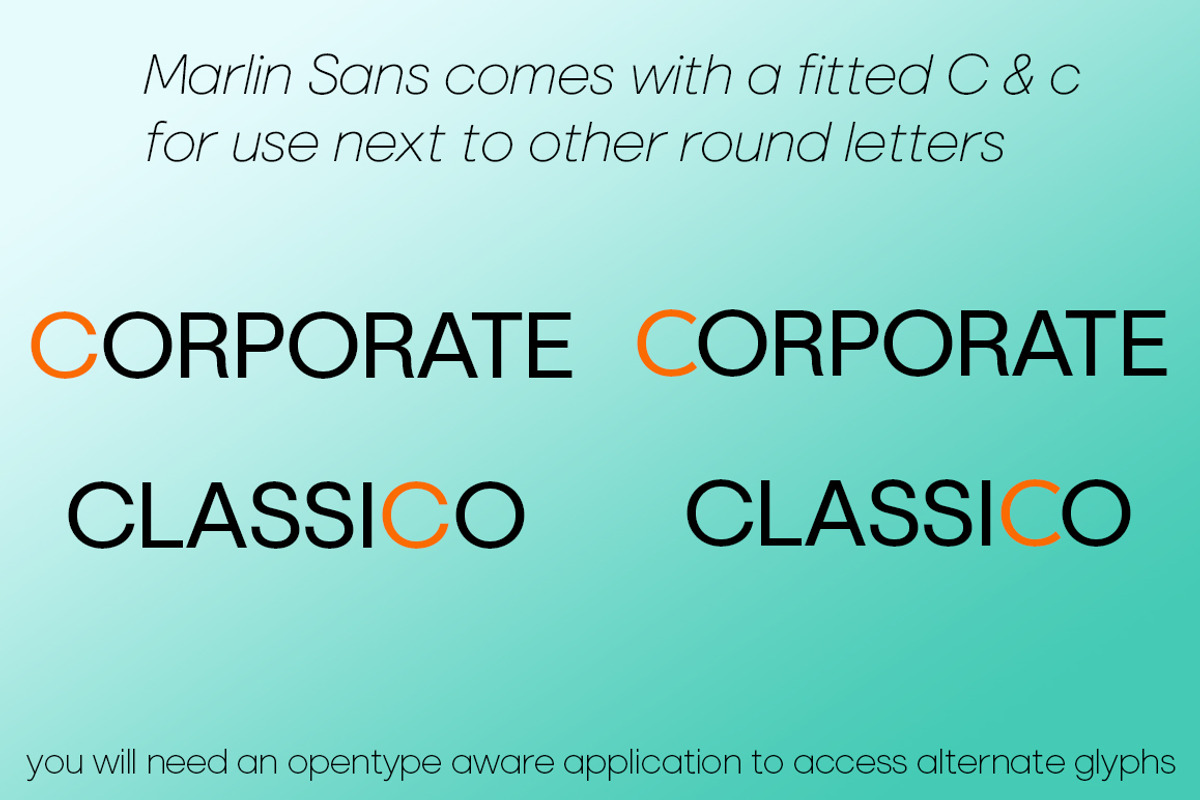 Marlin Sans SQ Upright Italic+Slant, a Font by FontMesa (Photo 9 of 10)