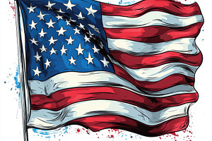 American flag illustration isolated, an Abstract Photo by Pixeness Studio