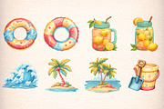 Beach Clip Art Bundle, an Illustration by Digital Artistic99 (Thumbnail 3 of 11)