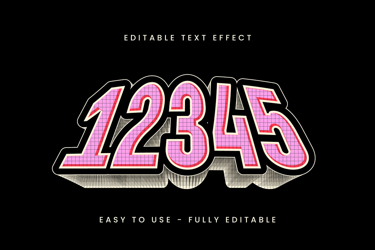 Retro Grid 3D Text Effect preview 3