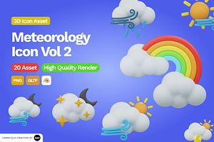 3D Meteorology Icon Vol 2