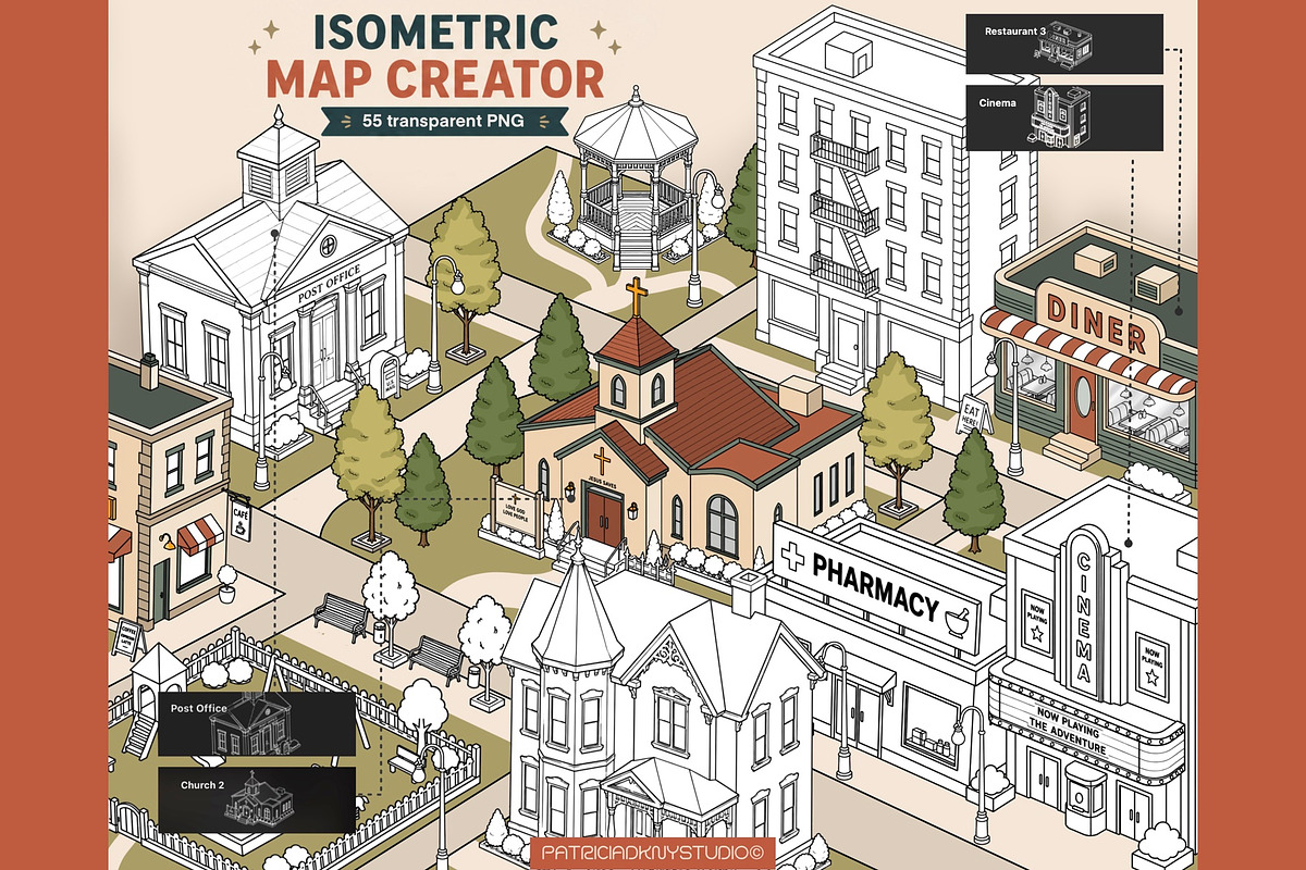 Isometric city creator illustration, an Object Illustration by PDknyStudio (Photo 1 of 9)