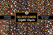 Fall Dark Ditsy Florals Pattern, a Pattern Graphic by Creative Store (Thumbnail 1 of 5)