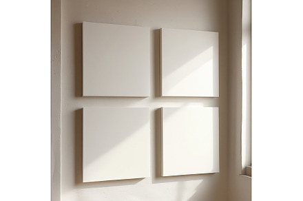 Four canvases on the wall, soft, an Architecture Photo by Canatic